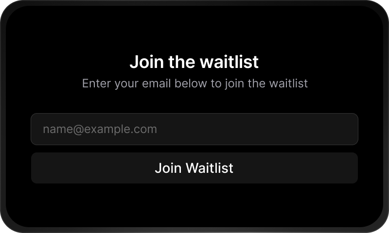 A waitlist subscription form.